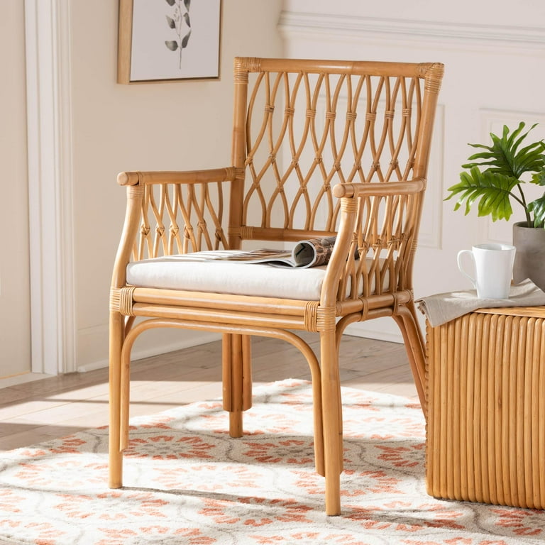 bali pari Maisa Boho Arm Chair, Light Honey