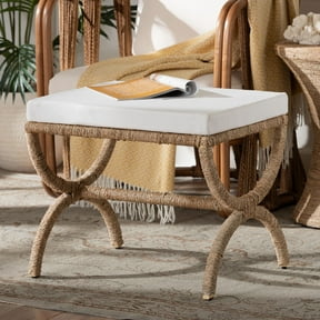 bali & pari Maliyah Japandi Ottoman, Natural Brown