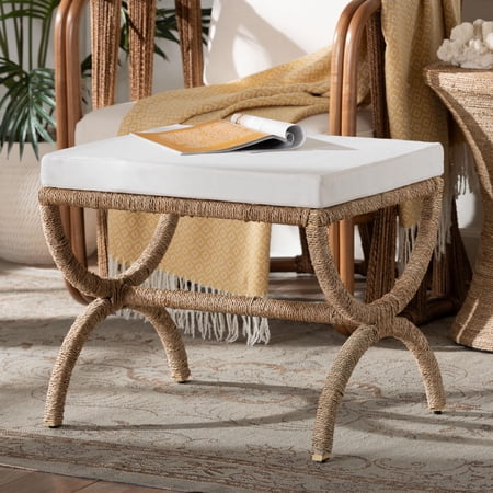 bali & pari Maliyah Japandi Ottoman, Natural Brown