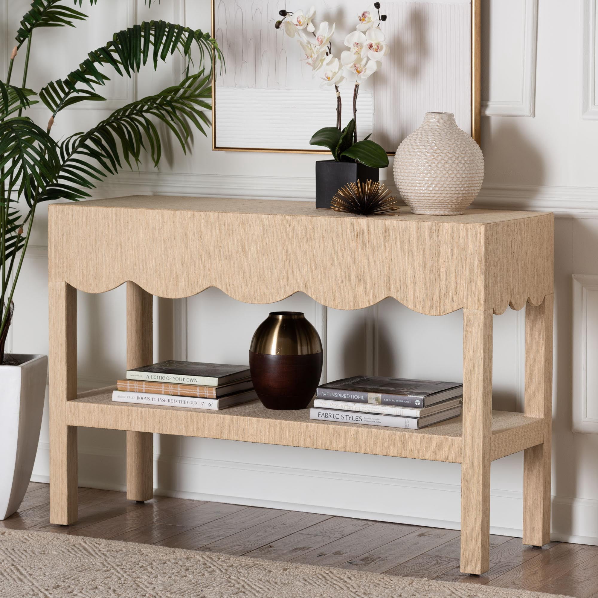 bali & pari Mason Boho Console Table, Beige