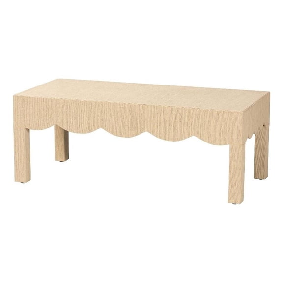 bali & pari Mason Natural Grasscloth Coffee Table Rectangular Accent Table