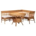 thumbnail image 1 of bali & pari Matilde Bohemian Light Honey Rattan 3-Piece Dining Nook Set, 1 of 6