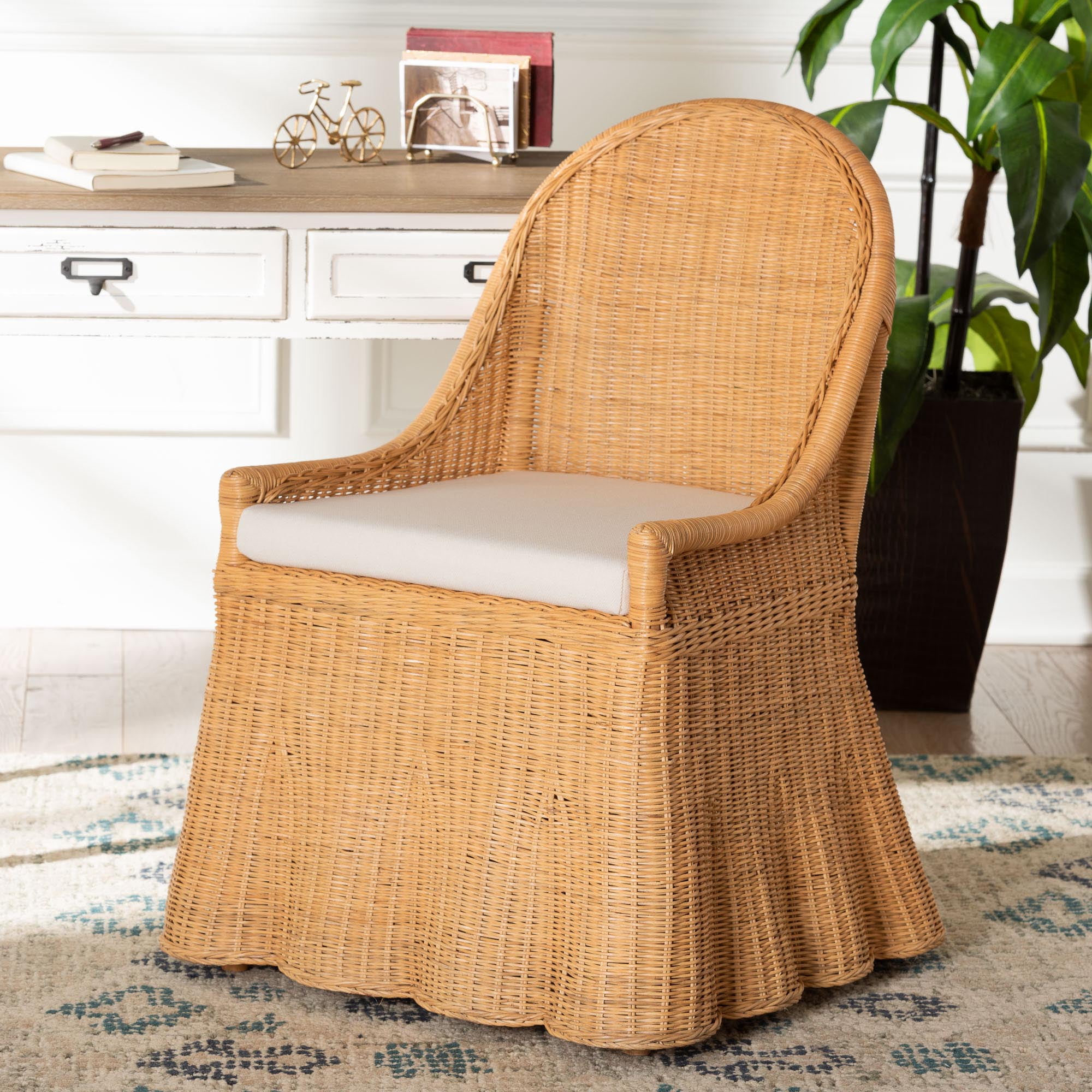 bali & pari Maya Boho Accent Chair, Light Honey
