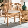 thumbnail image 1 of bali & pari Melody Natural Rattan Accent Chair with Removable Cushion, Modern Tropical Design, 1 of 8