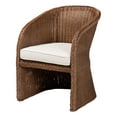 thumbnail image 1 of bali & pari Memphis Bohemian Peanut Brown Braided Rattan Arm Chair, 1 of 9