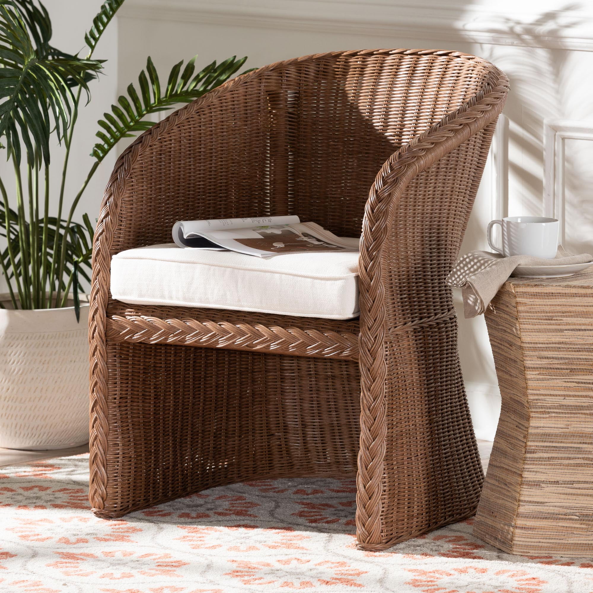 bali & pari Memphis Boho Arm Chair, Peanut Brown