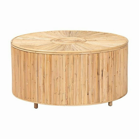 bali & pari Miami Bohemian Light Honey Rattan Coffee Table