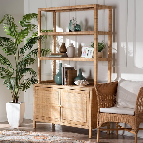 bali & pari Mortis Boho Storage Cabinet, Natural Brown