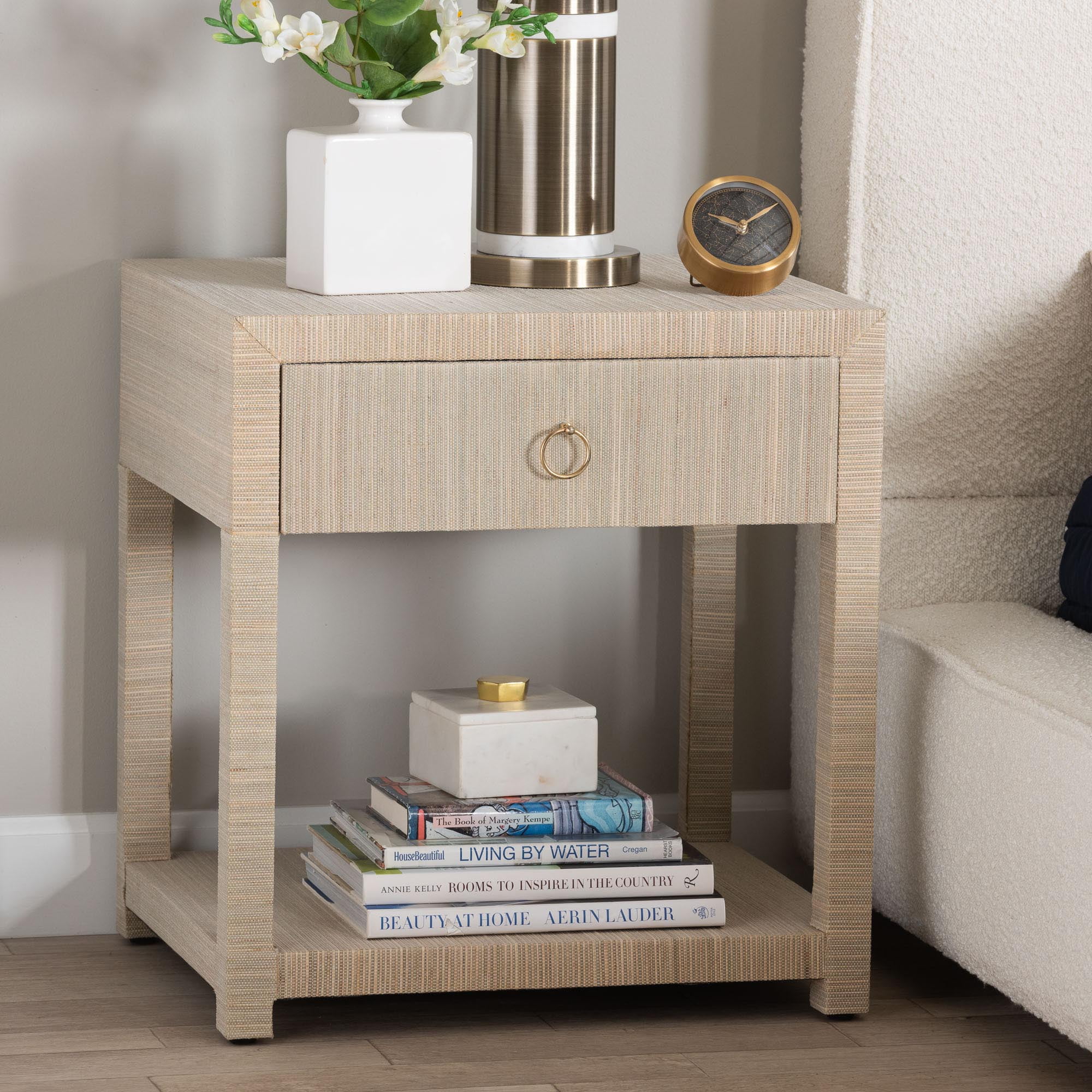 bali & pari Nata Boho Nightstand, 1-Drawer, Natural