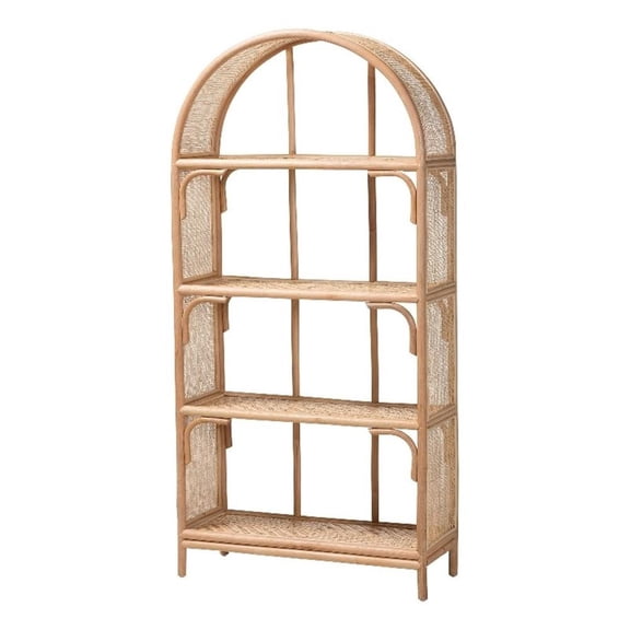 bali & pari Natania Natural Rattan 4-Tier Display Shelf