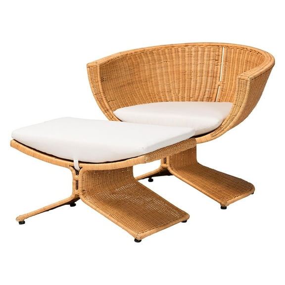 bali & pari Natural Rattan 2-Piece Living Room Set - Handwoven Wicker Accent Seating