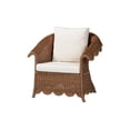 thumbnail image 1 of bali & pari Detta Natural Rattan Armchair - Handwoven Wicker Chair with Rolled Arms and Scalloped Skirt Base, Boho Coastal Style for Lounge or Sunroom, 1 of 3