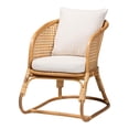 thumbnail image 1 of bali & pari Niko Bohemian Light Honey Rattan Arm Chair, 1 of 6