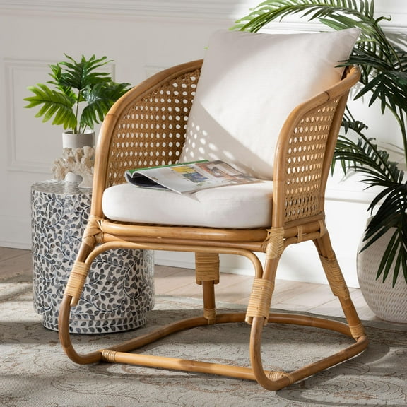 bali & pari Niko Boho Arm Chair, Light Honey
