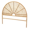 thumbnail image 1 of bali & pari Nina Modern Bohemian Honey Rattan Queen Size Standalone Headboard, 1 of 6