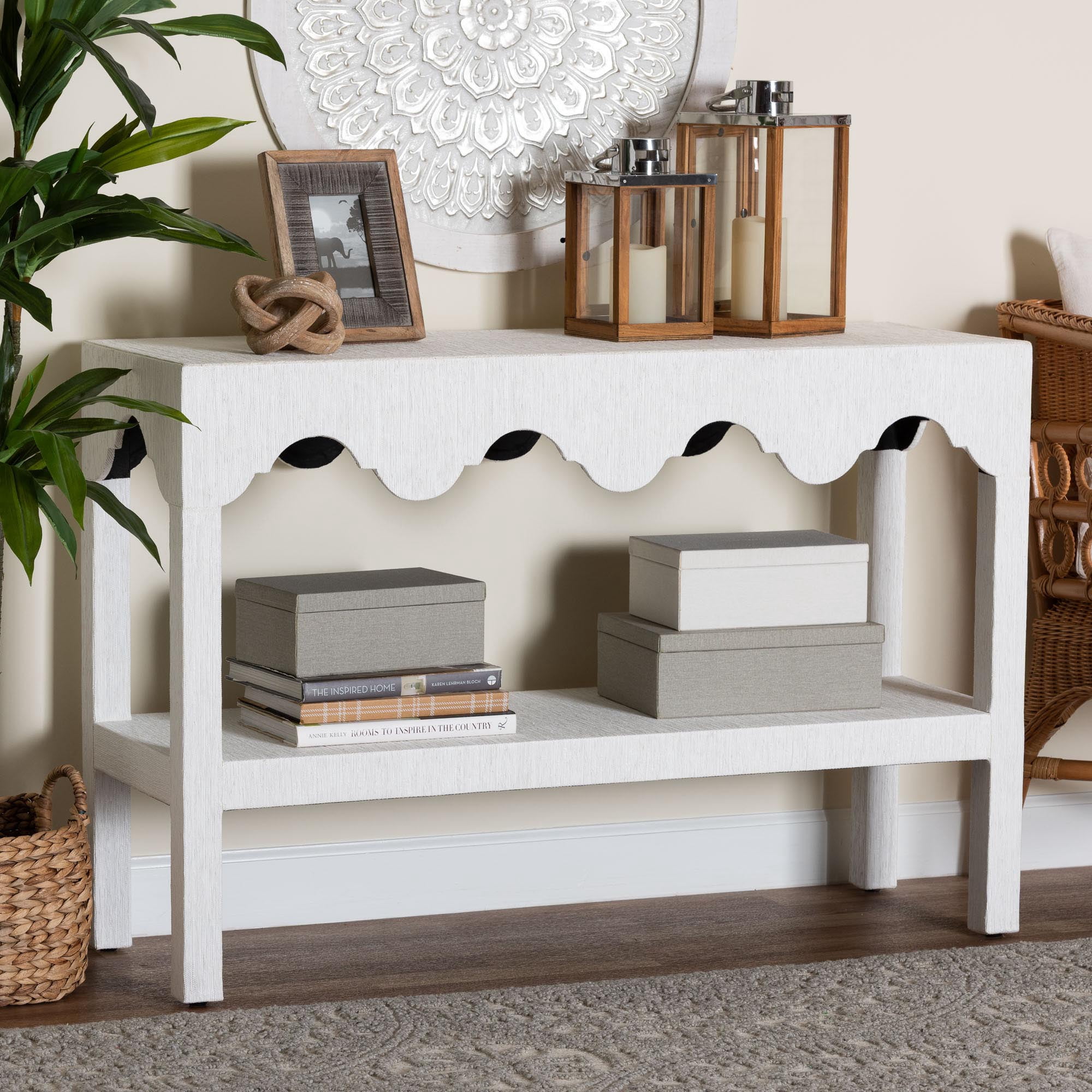 bali & pari Nolan Boho Console Table, White - Walmart.com