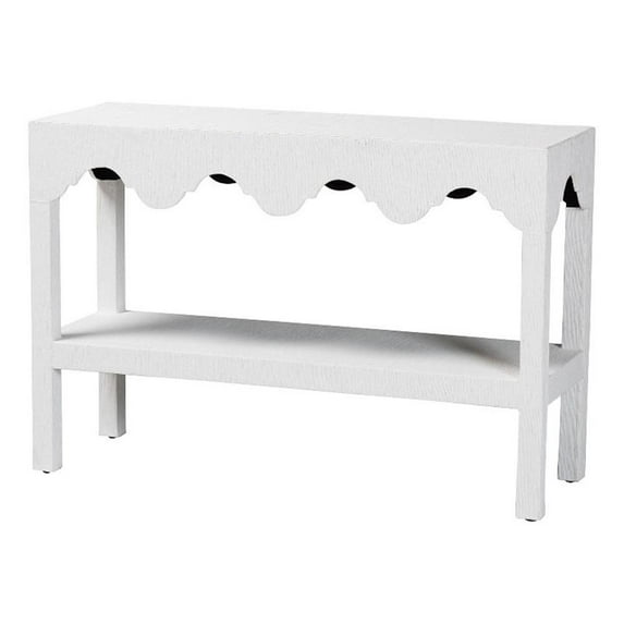 bali & pari Nolan Natural Grasscloth Console Table Two-Tier Entryway Table