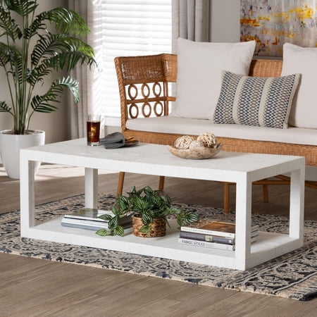 bali & pari Oaklynn Modern Luxe Coffee Table, 2-Tier, White