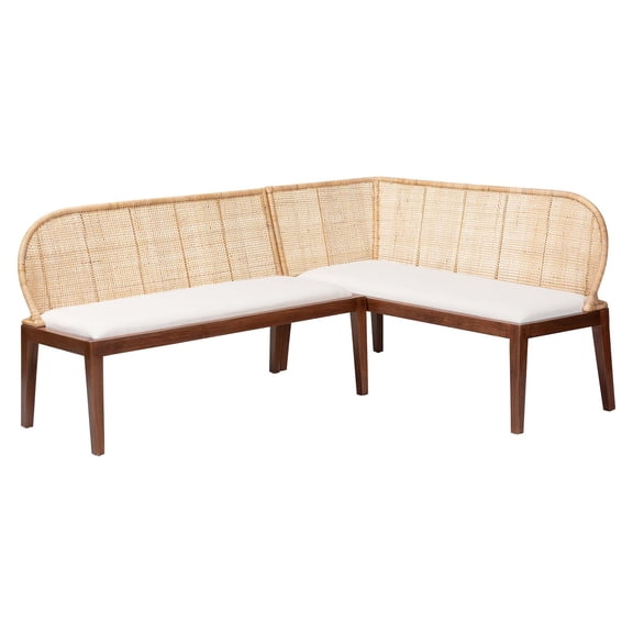 bali & pari Okinawa 2-Piece Corner Bench Set with Cushion Dining Nook Seating