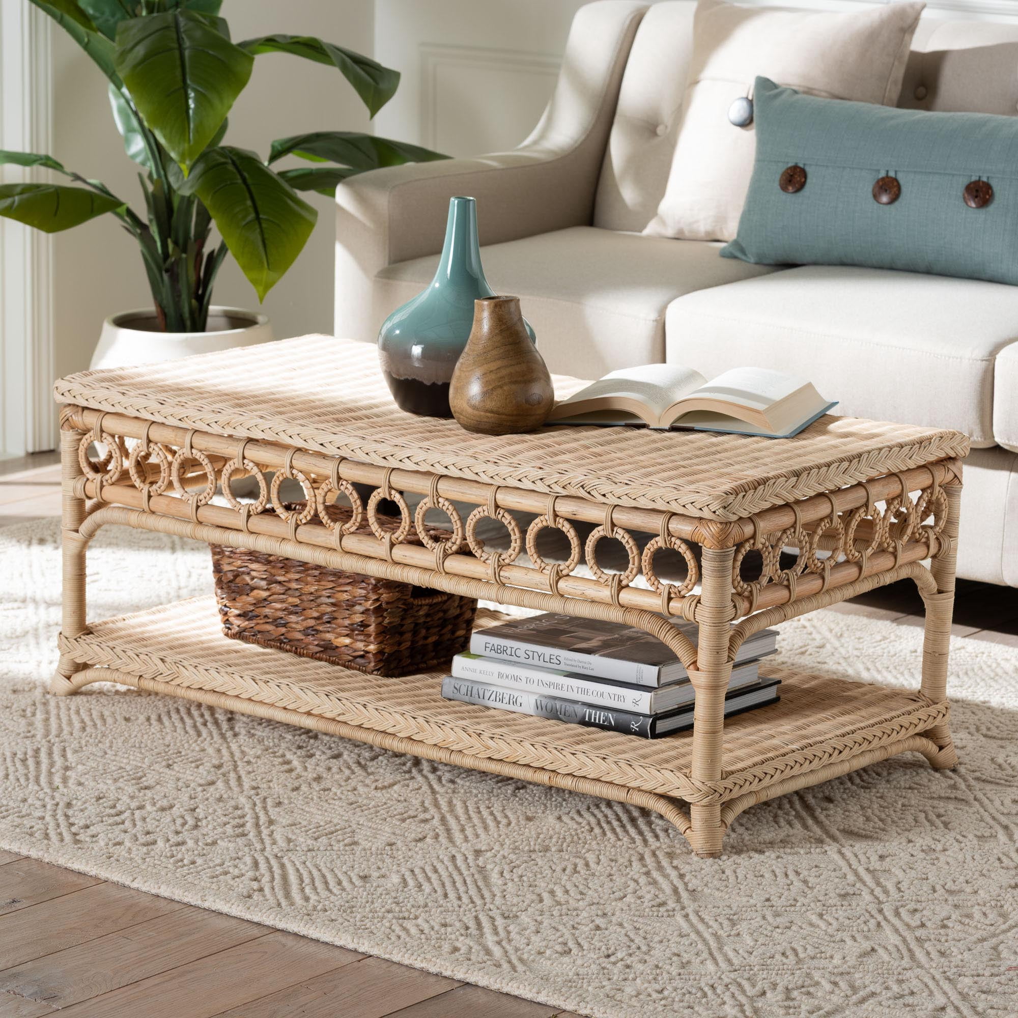 bali & pari Oxford Boho Coffee Table, Natural