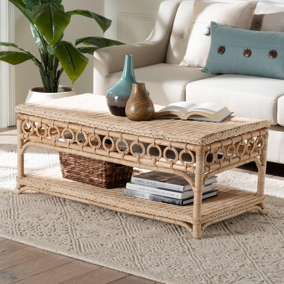 bali & pari Oxford Boho Coffee Table, Natural