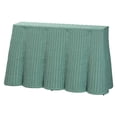 thumbnail image 1 of bali & pari Palm Bohemian Seafoam Green Scallop Rattan Console Table, 1 of 6