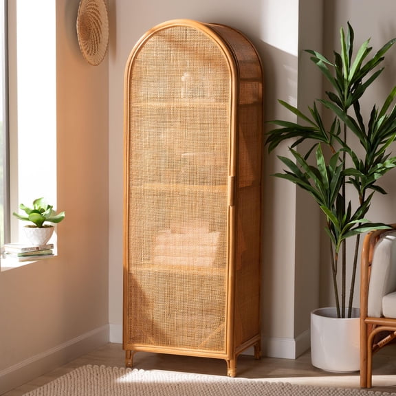 bali & pari Paloma Boho Decorative Cabinet, 4-Tier, Light Honey