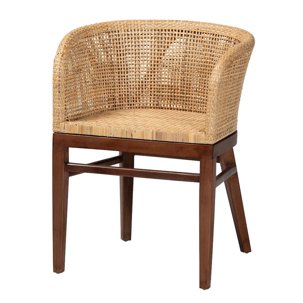 Papua Low Brown Rattan and Cane Arm Chair