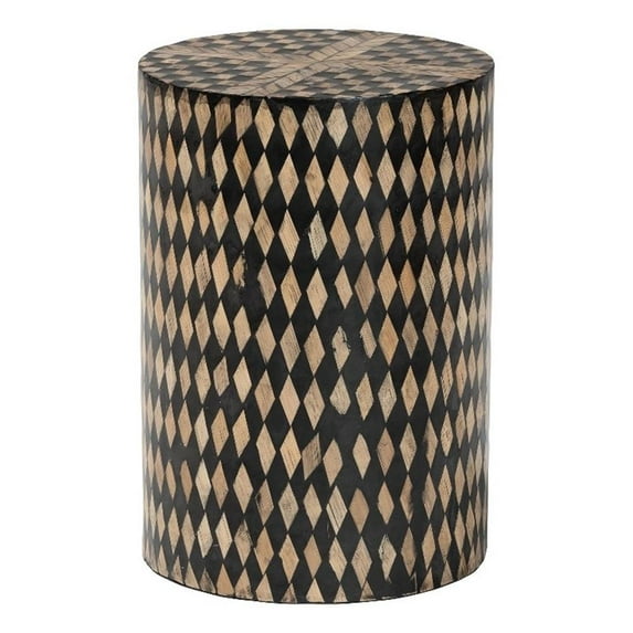 bali & pari Paulo Decorative End Table with Bamboo Diamond Pattern