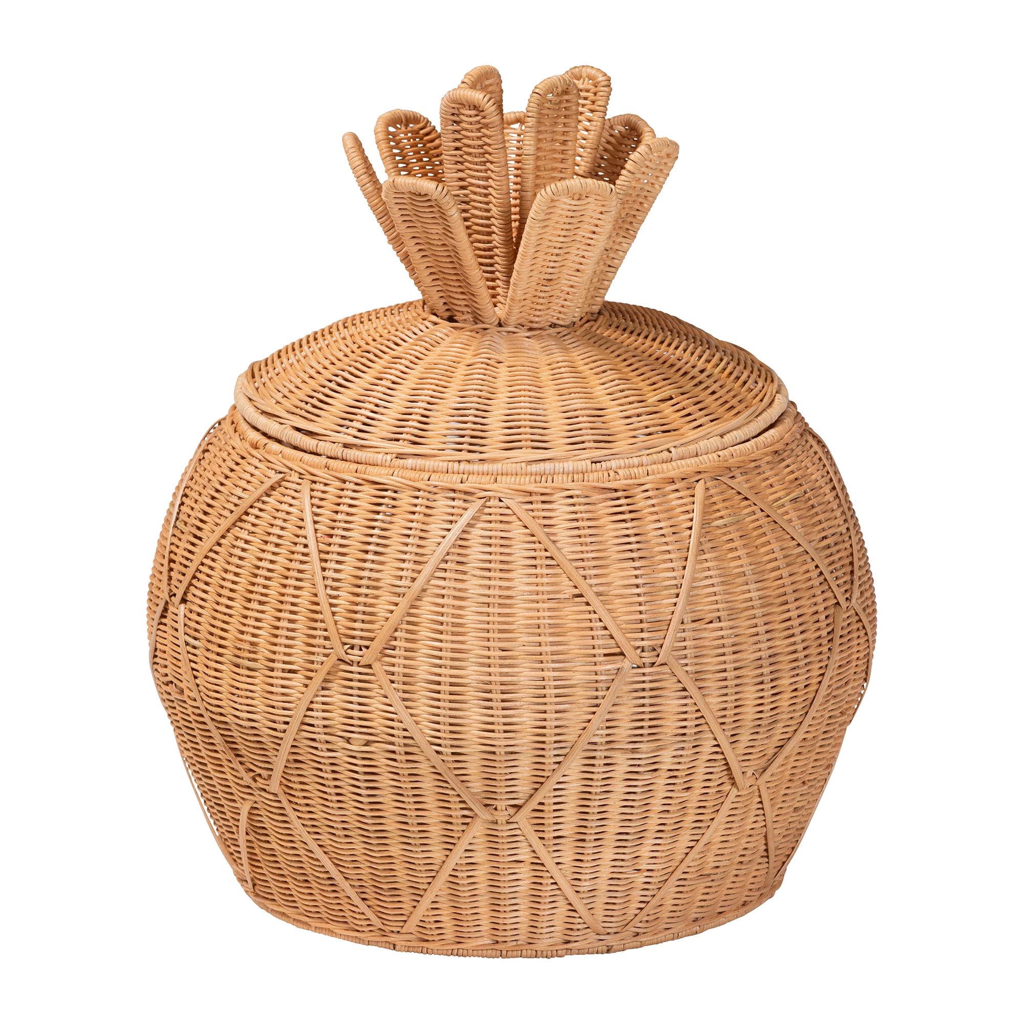 bali & pari Pelham Boho Laundry Hamper, Small, Light Honey