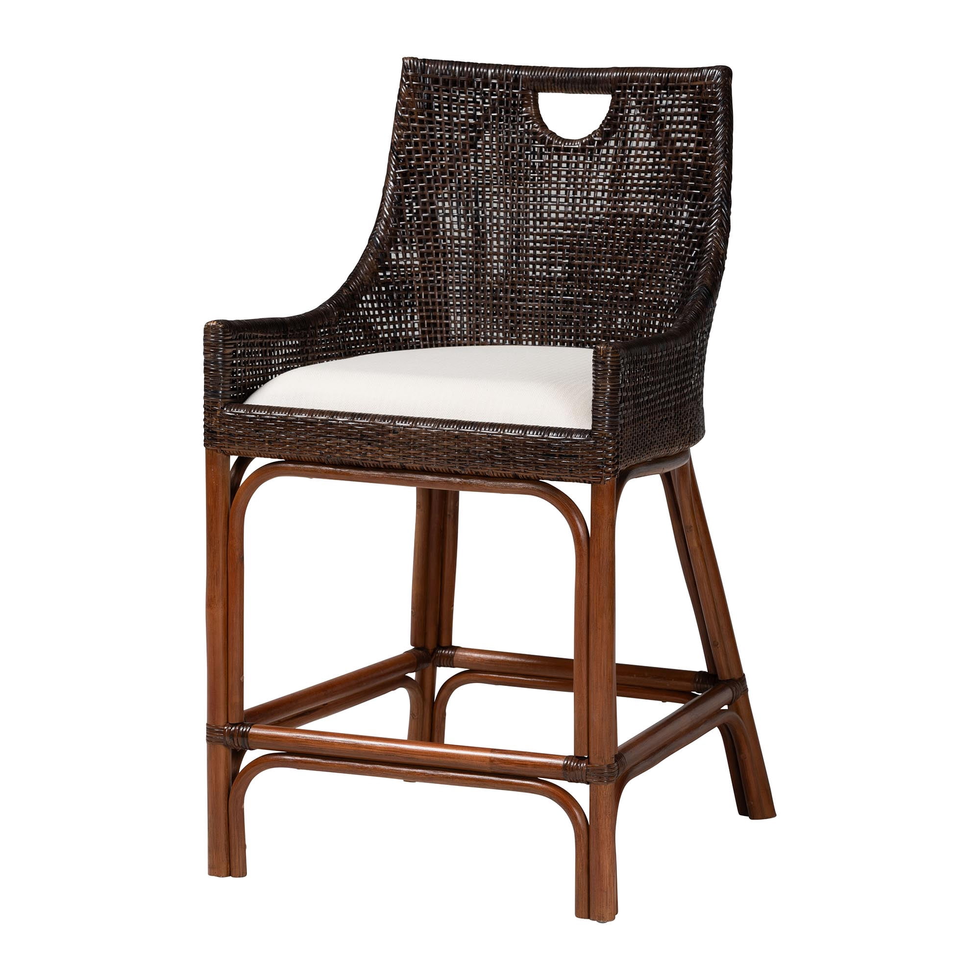 bali & pari Petra Boho Counter Stool, Counter Height, Espresso