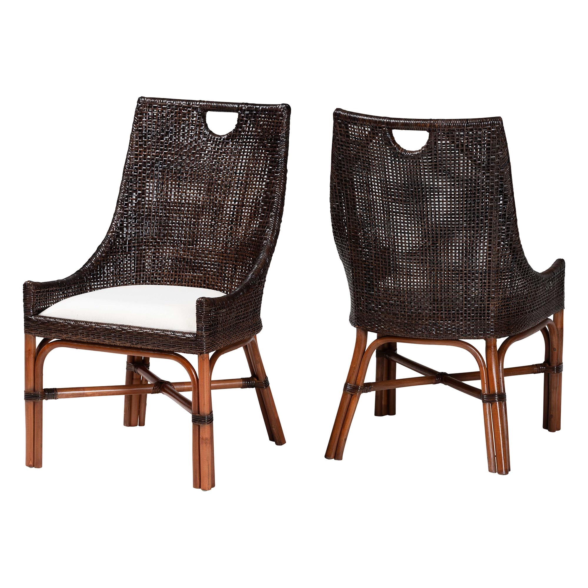 bali & pari Petra Boho Dining Chair, 2-Piece, Espresso