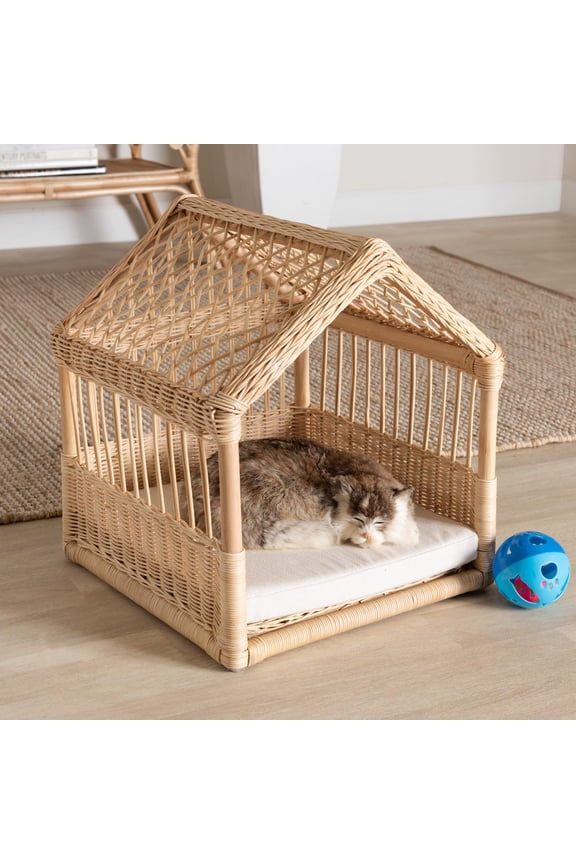 Pieta Rattan BOHO Pet Bed, Natural Brown