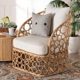 thumbnail image 1 of bali & pari Prisca Boho Accent Chair, Natural Rattan, Light Honey, 1 of 10