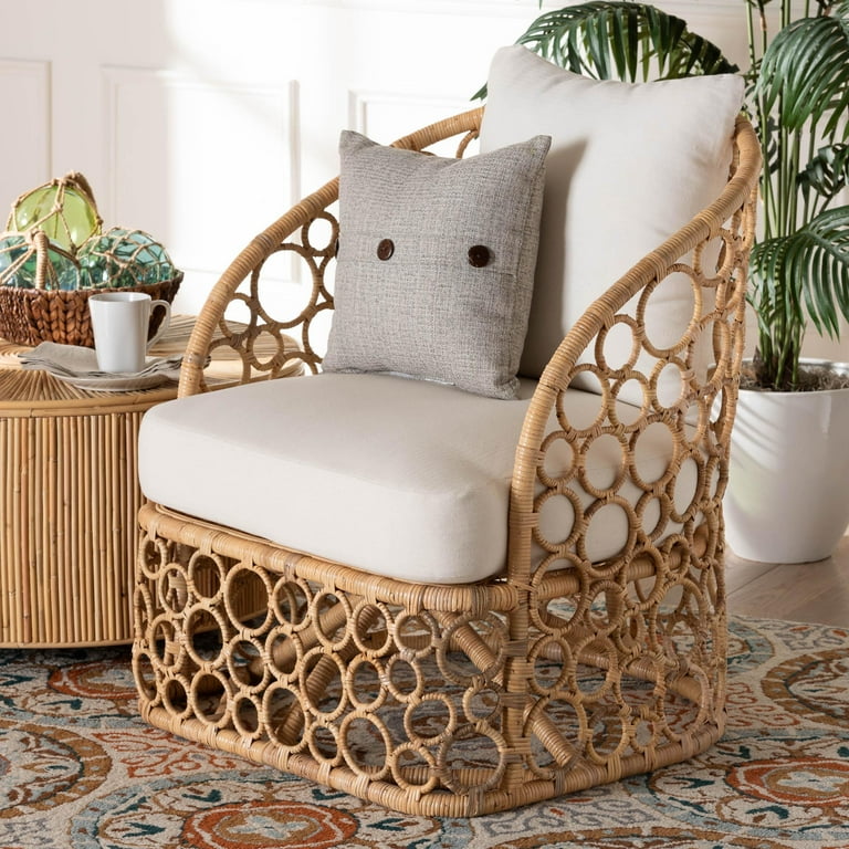 bali & pari Prisca Boho Accent Chair, Natural Rattan, Light Honey - Walmart.com