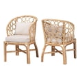 thumbnail image 1 of bali & pari Prisca Natural Rattan 2-Piece Dining Chair Set with Bubble Frame, 1 of 8