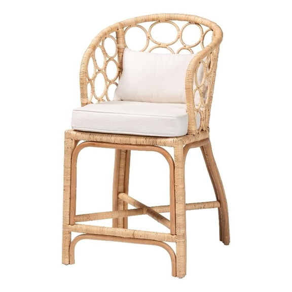bali & pari Prisca Natural Rattan Counter Stool with Bubble Frame