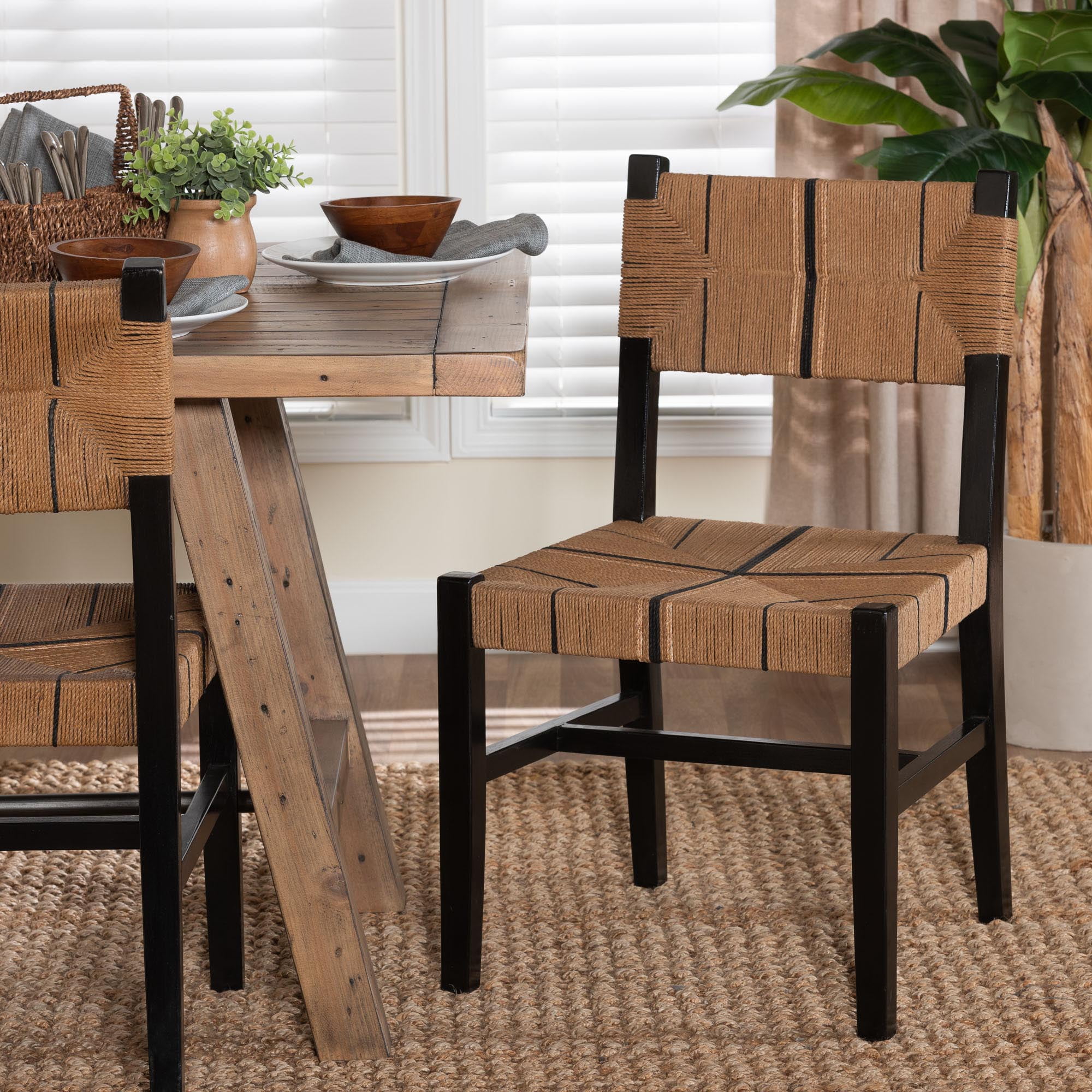 bali & pari Prita Boho Dining Chair, Black