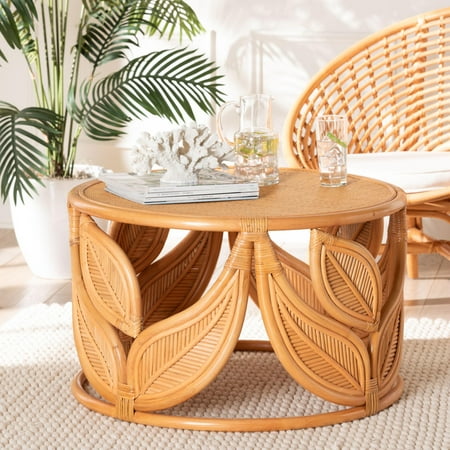 bali & pari Raflesia Boho Coffee Table, One Size, Light honey