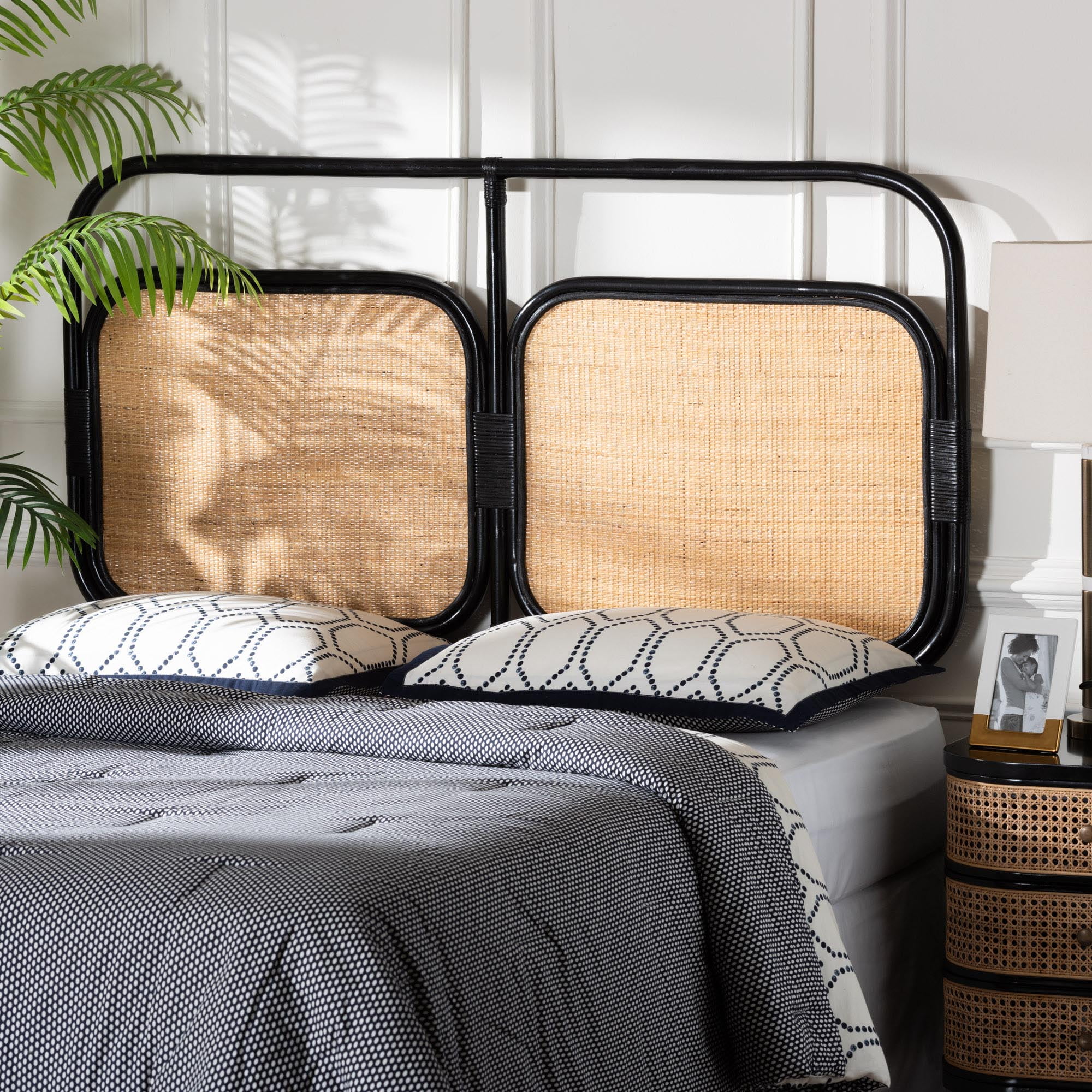 bali & pari Ramsey Modern Bohemian TwoTone Black and Natural Brown