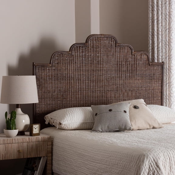 bali & pari Raphaela Boho Standalone Headboard, Queen, Coffee Bean