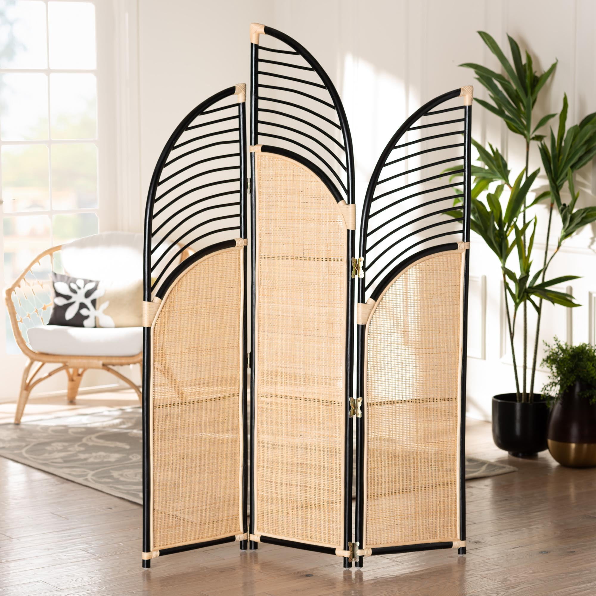Free Shipping! bali & pari Rasia Rattan BOHO Room Divider, Natural ...