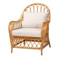 thumbnail image 1 of bali & pari Reina Bohemian Light Honey Rattan Arm Chair, 1 of 6