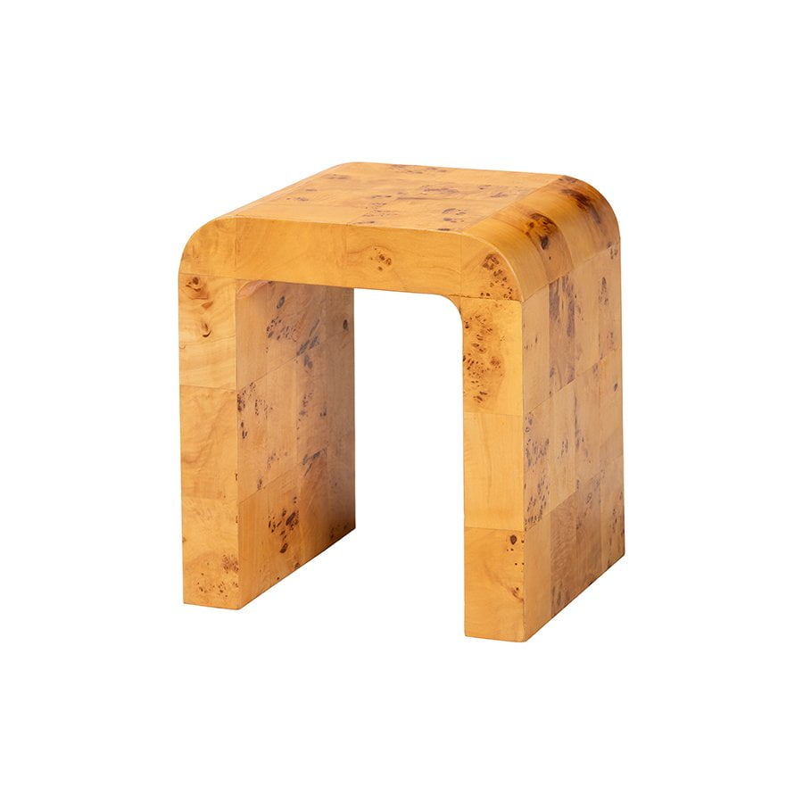Revelle Light Mappa Burl Wood Rectangular End Table