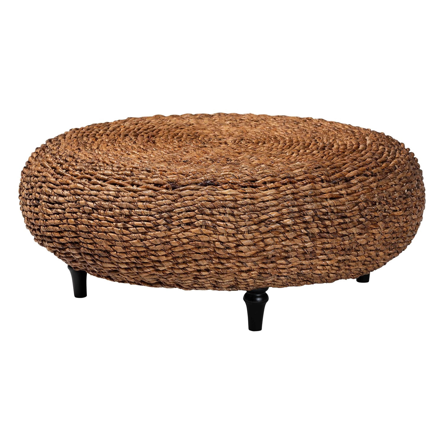 bali & pari Riau Handwoven Seagrass Coffee Table with Wooden Legs