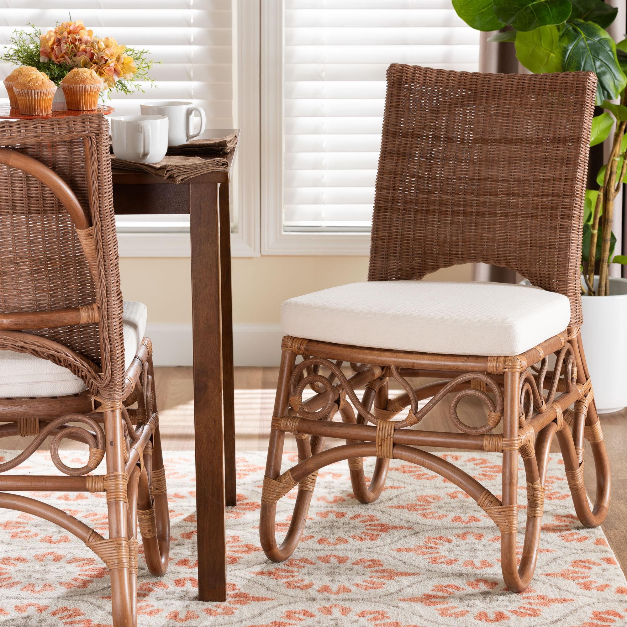 bali & pari Rivan Boho Dining Chair, Brown