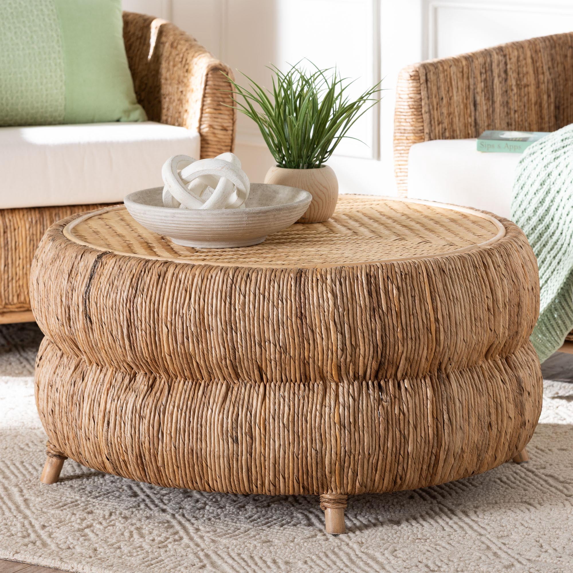 bali & pari Roma Boho Coffee Table, Natural Brown
