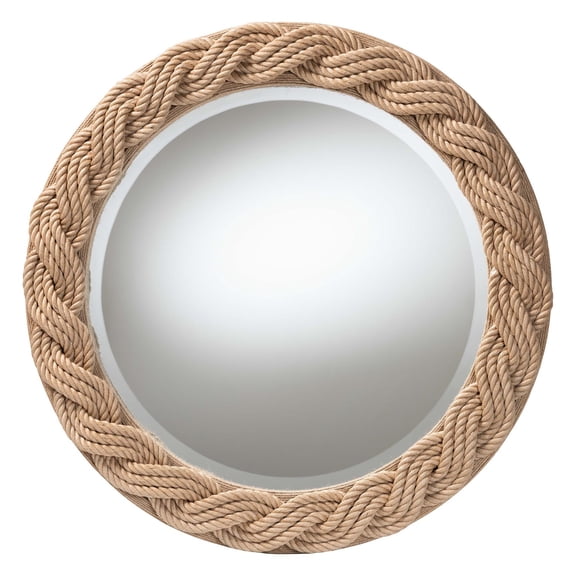bali & pari Romana Braided Rope Mirror ? Coastal Mirror with Woven Jute Accents for Farmhouse, Boho Wall Decor, Beach House