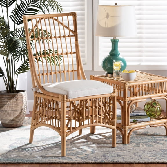 bali & pari Rose Rattan BOHO Dining Chair, Natural Brown