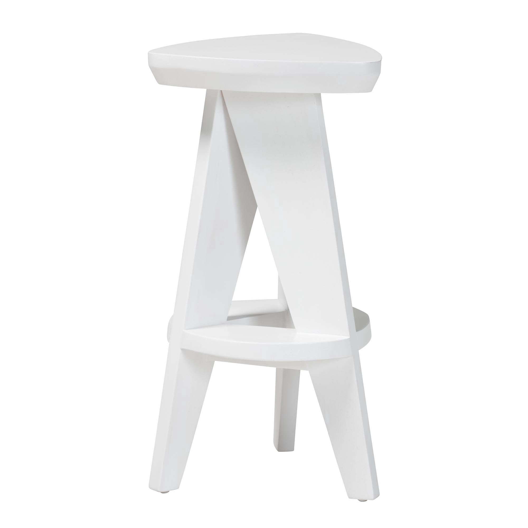 bali & pari Roy Japandi Counter Stool, Counter Height, White